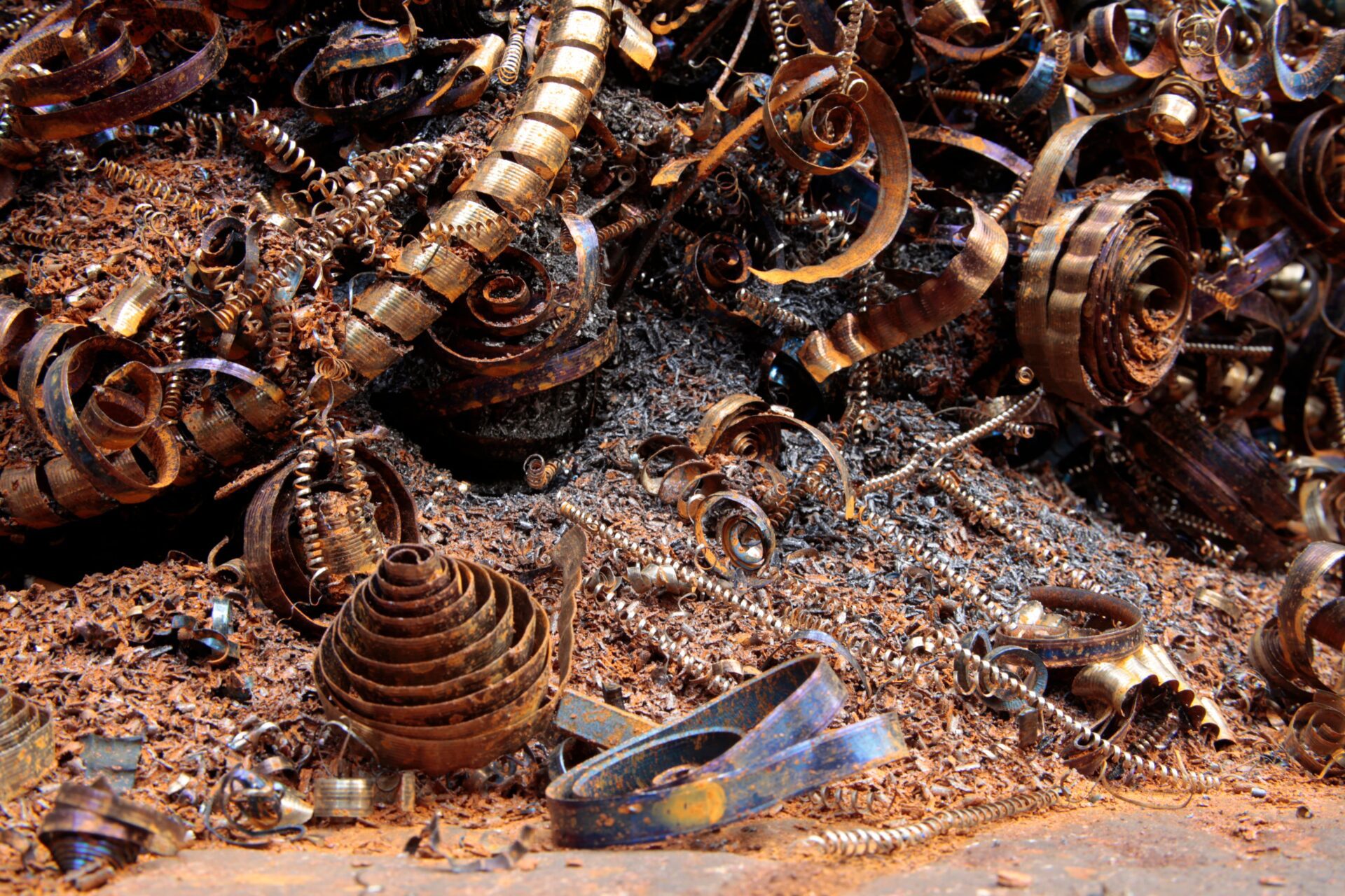 Pile of scrap copper