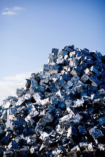 Pile of aluminum to be recycled