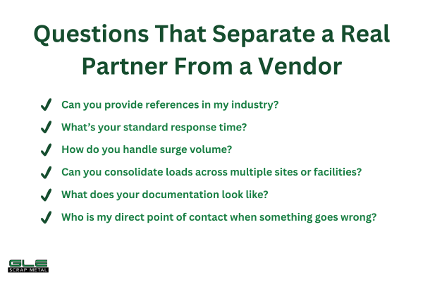 Six vetting questions to ask a scrap metal logistics provider before signing a service agreement