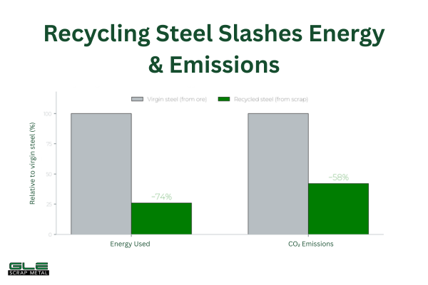 Energy & CO₂ savings: recycled steel vs. virgin steel