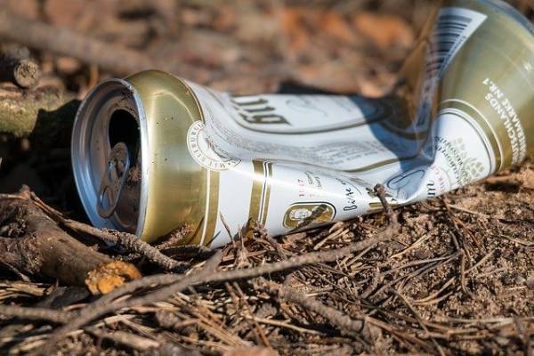 Even this old crushed aluminum can on the ground can be used for scrap metal recycling