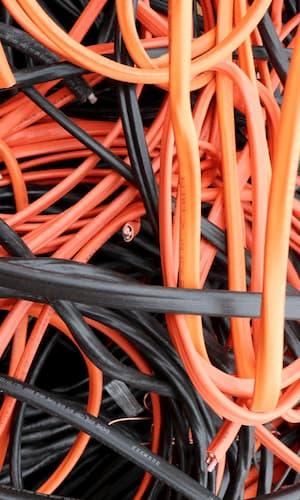 Recycle electrical cords like these so you don't end up with 'the box' in your closet.