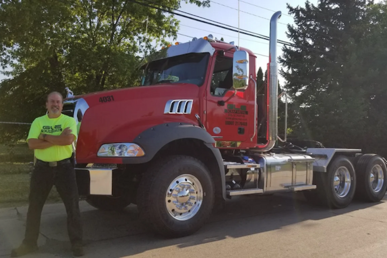 GLE Scrap Metal commercial truck used for industrial scrap metal pickup by logistics company