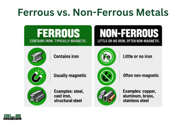 choose metal recycling center: ferrous vs non ferrous